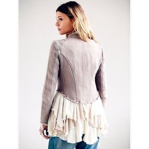 RARE Free People Military Ruffles Blazer